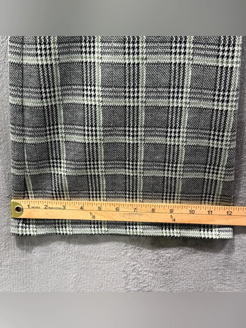 Betabrand‎ Women's Pants Gray Plaid Mid Rise Stretch Pull On Size M Retro